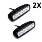 BLACK 2X 18W SPOT LIGHT 4 TRUCK 4X4